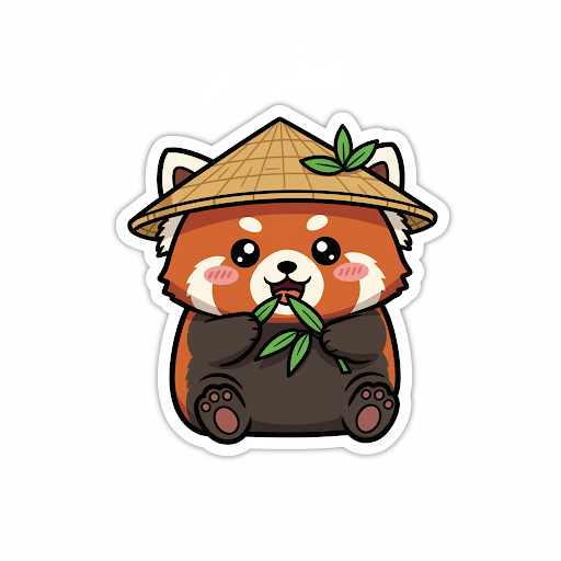 Một hình dán theo phong cách kawaii về một chú...