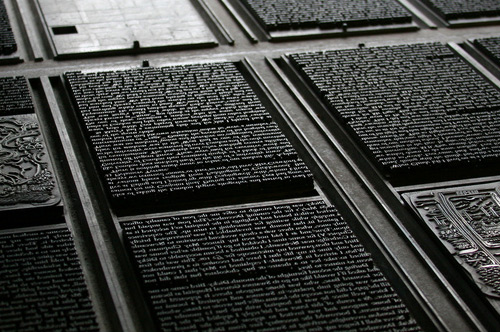 Typeset book pages. Lettering - Typeset book pages.