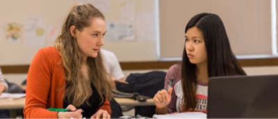 A person talking to another person