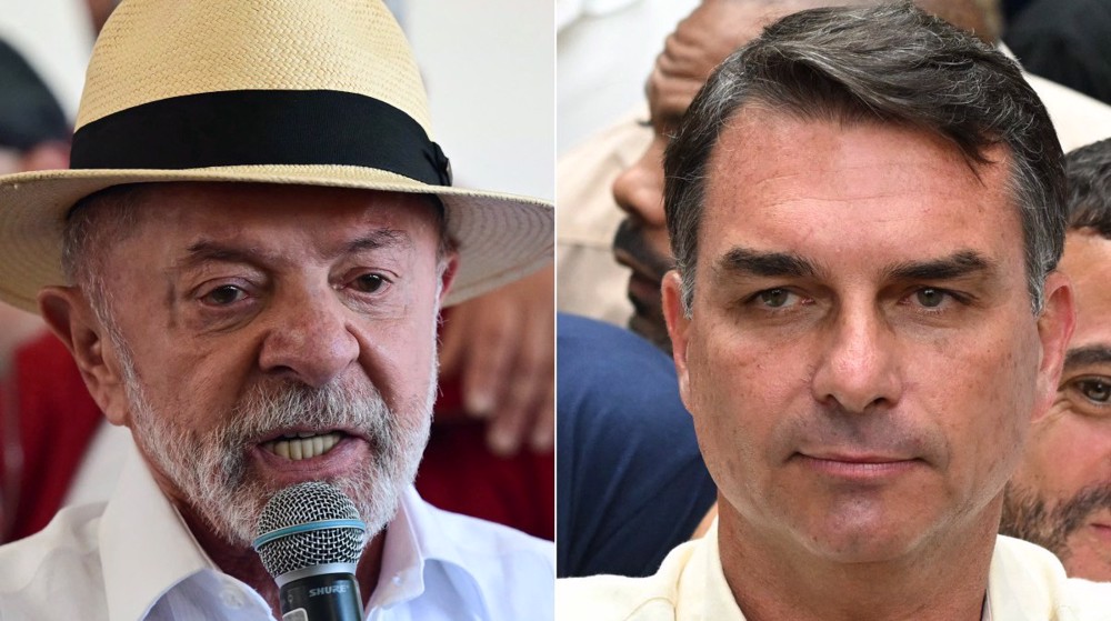 This combination of pictures created on October 4, 2026, shows Brazil's President and re-election ca