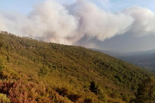 Wildfire in Extremadura, Spain