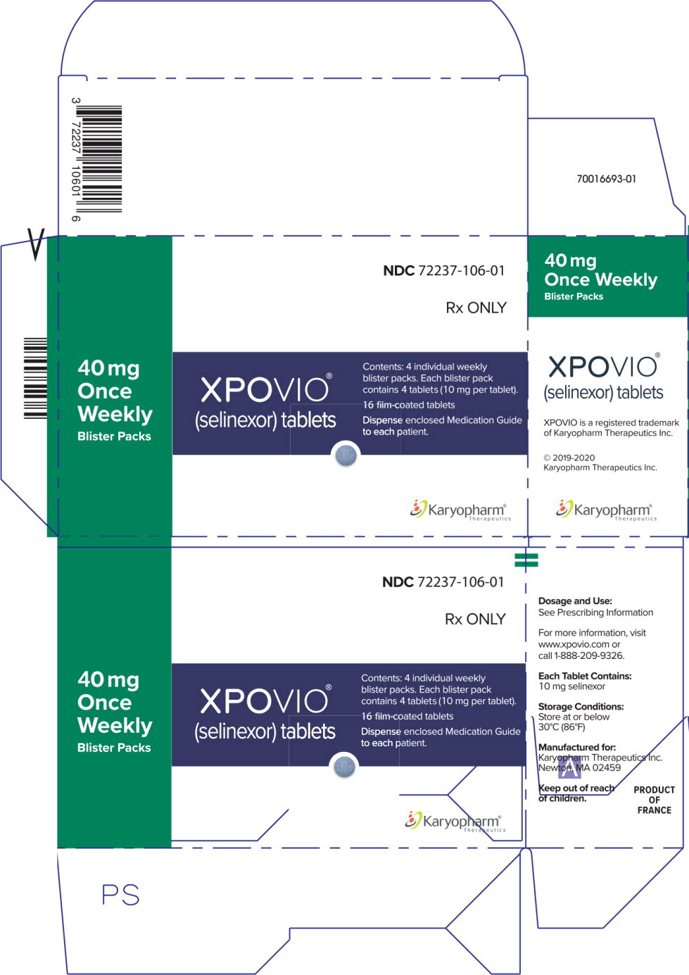 Principal Display Panel – 40 mg (Once Weekly) Carton Label