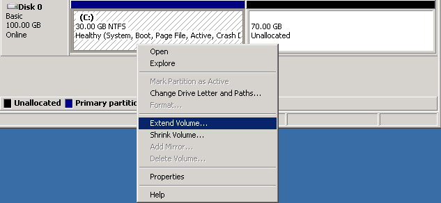 Windows Server Disk Management Utility