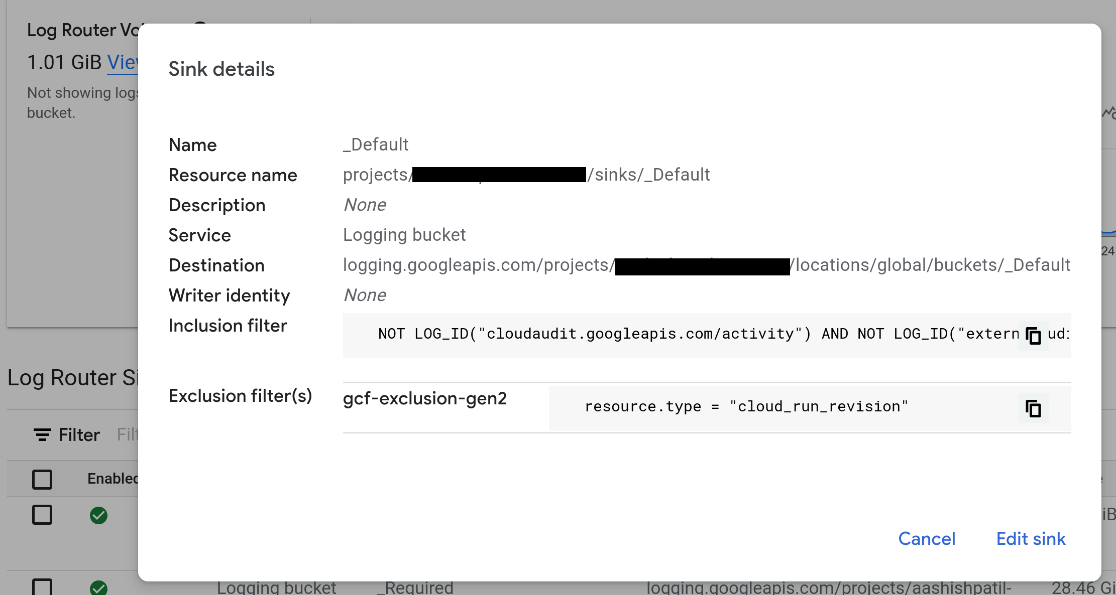 Captura de pantalla del enrutador de registros de la consola con el texto Ver detalles del receptor resaltado