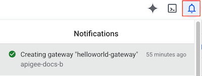 Pannello delle notifiche per le notifiche di stato