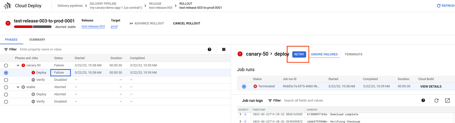 Details zur Einführung in der Google Cloud Console