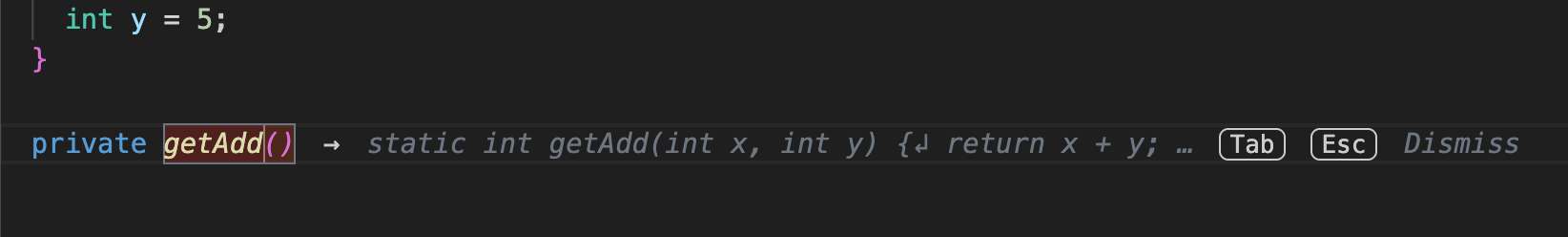 L'utilisateur déclenche les prédictions de modification suivantes dans Gemini Code&nbsp;Assist pour VS&nbsp;Code.