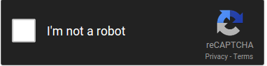 ווידג'ט או תג reCAPTCHA בעיצוב כהה