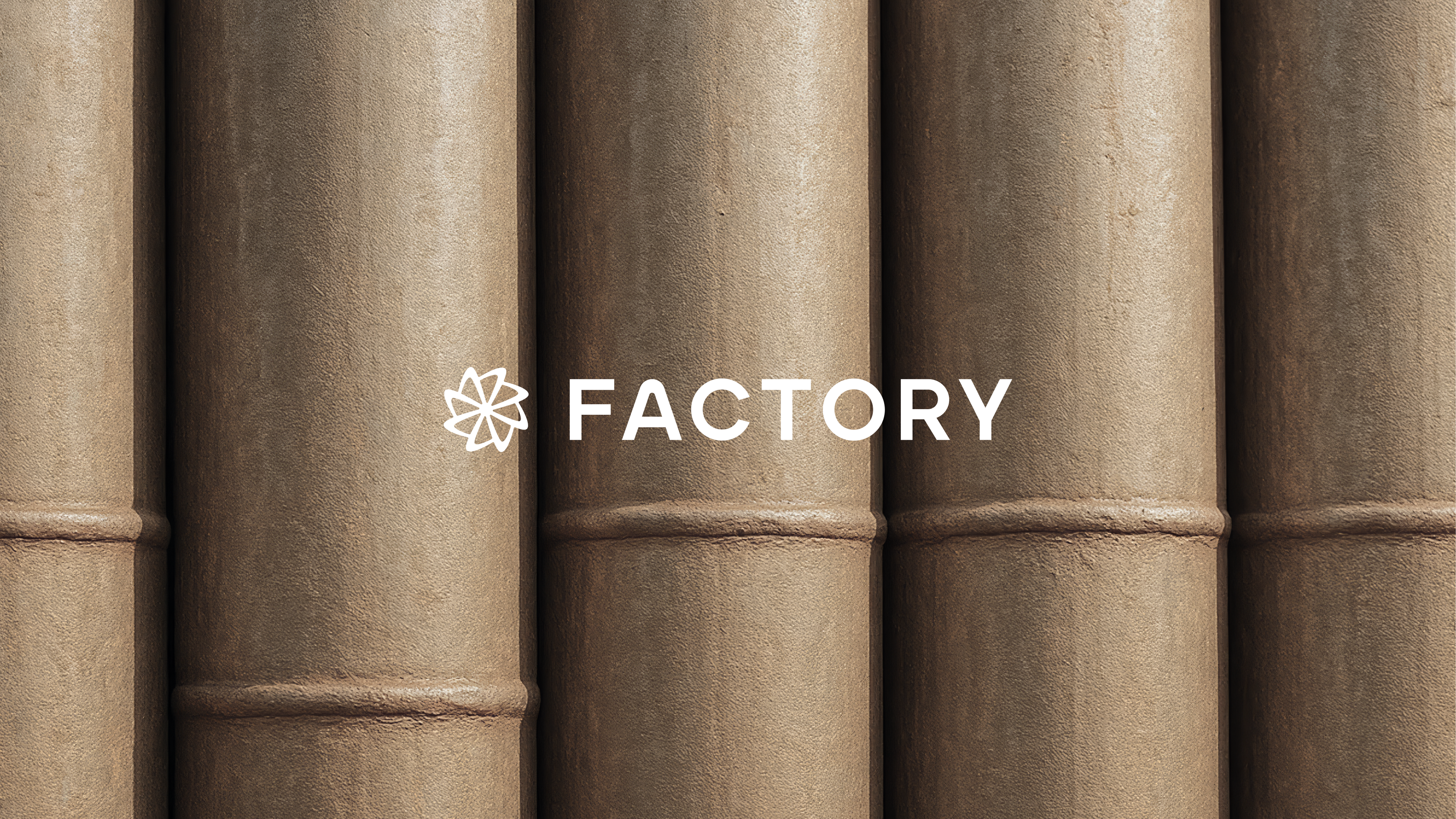 Factory logo on a background image of bamboo