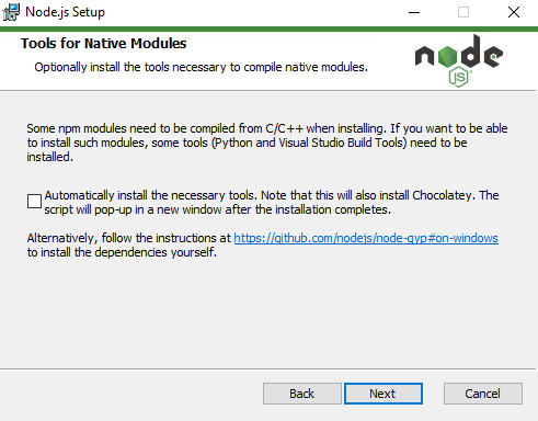 node.js tools for native modules