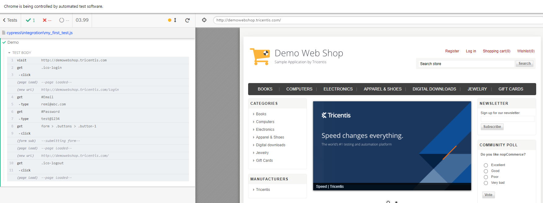 Browser Output After Successful Execution