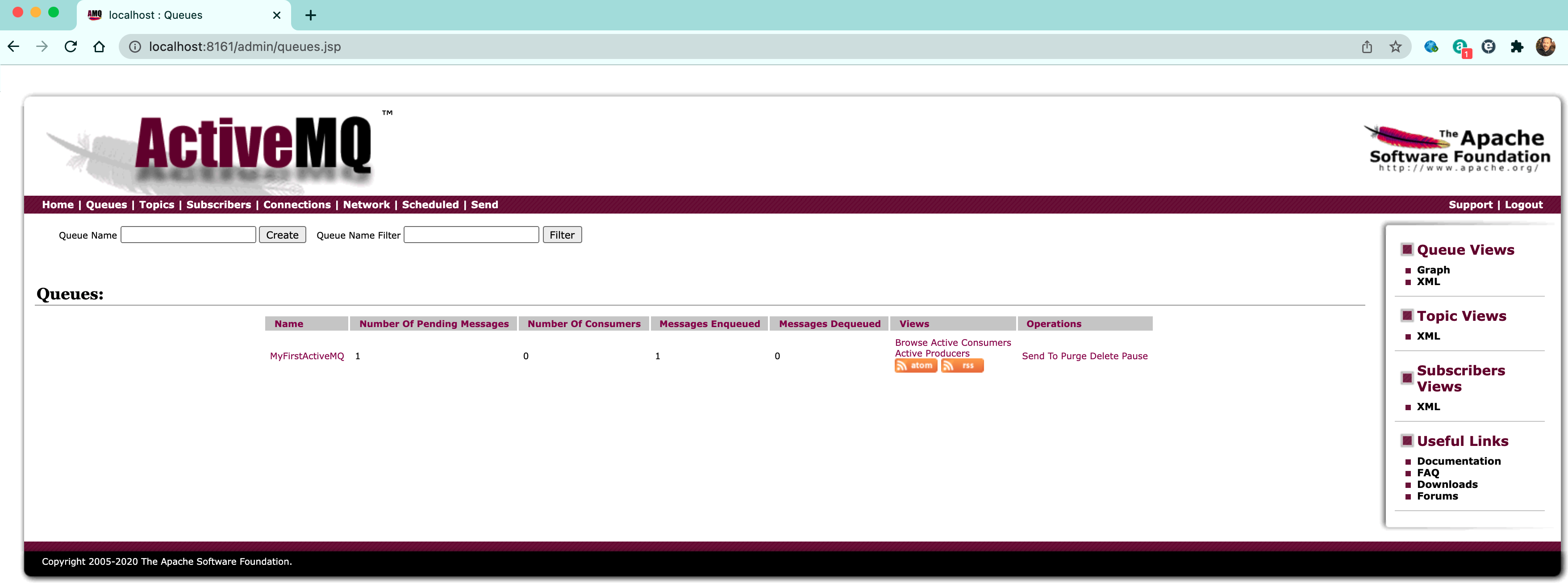enqueue message