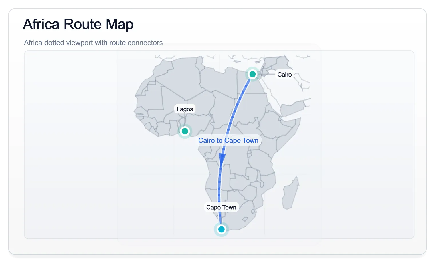 Map Africa Route Light, generated by ChartForgeX