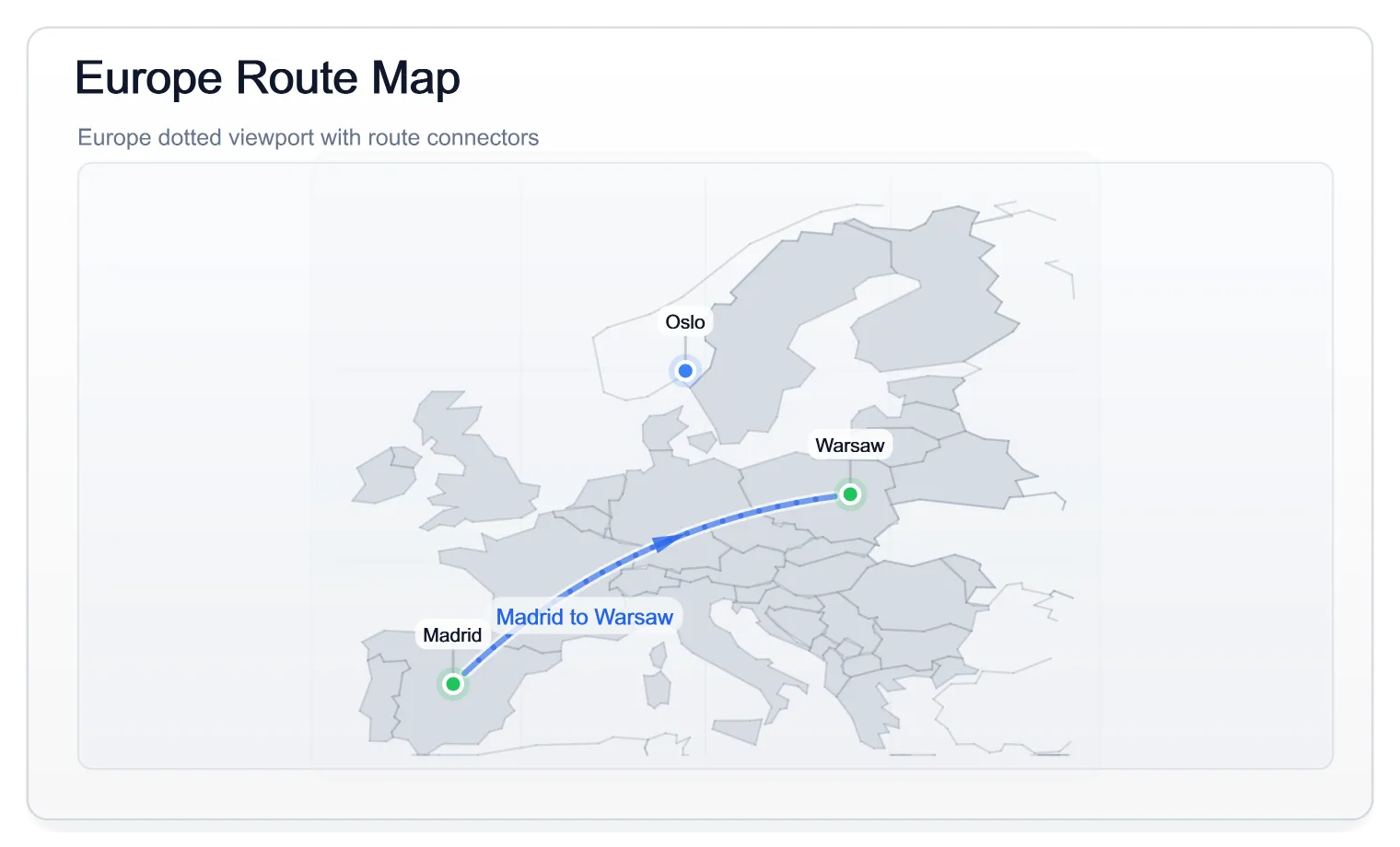 Map Europe Route Light, generated by ChartForgeX