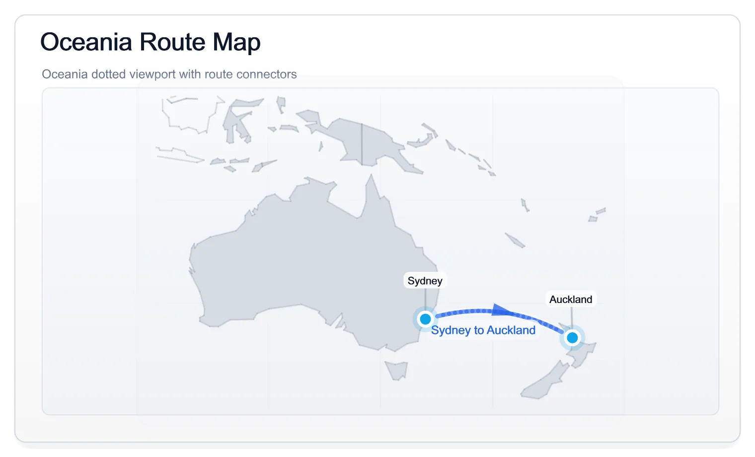 Map Oceania Route Light, generated by ChartForgeX