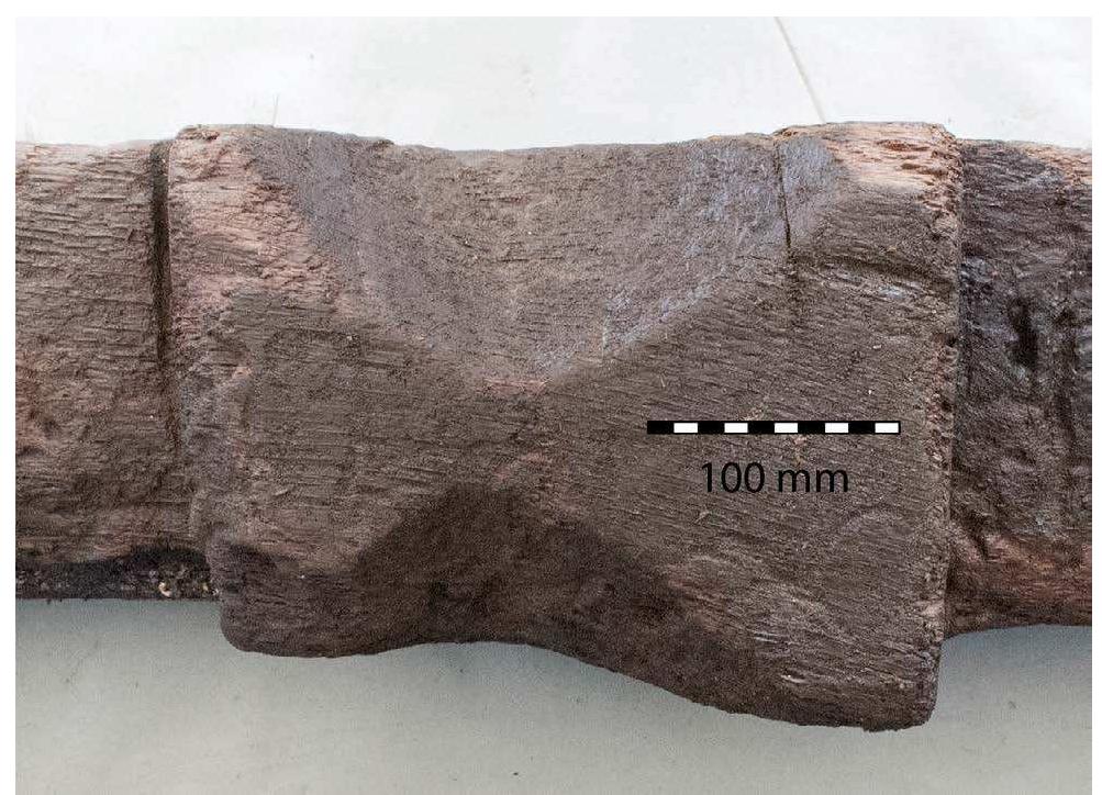 Fig. 5.20: One of the scalloped positive notches on the keelson.