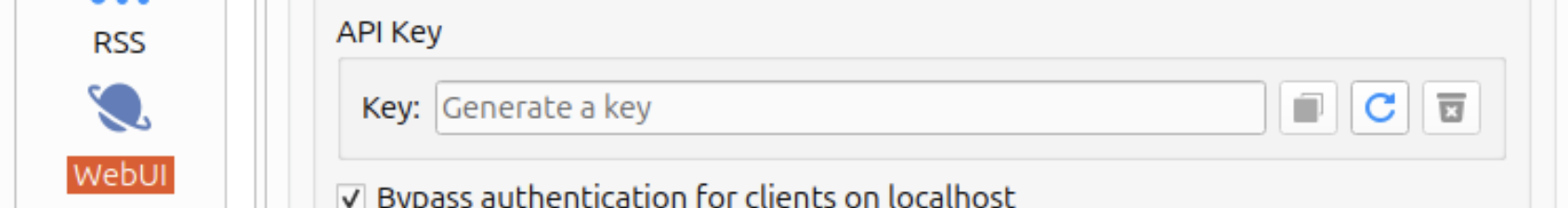 API key UI