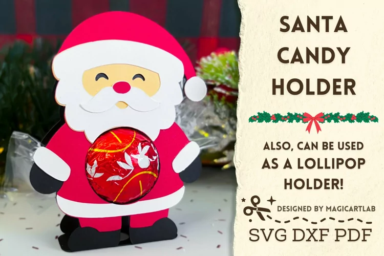Santa candy holder svg | Christmas candy holder svg