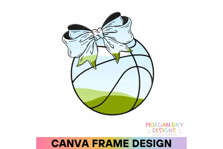 Coquette Basketball Canva Frame Design