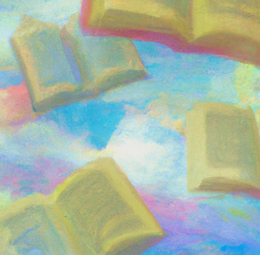 A chat message with three requests: 1) format citations in MLA style, 2) convert a bibliography from MLA to APA format, and 3) review an essay to check for inline citations. The background features abstract, soft colors in pastel tones.