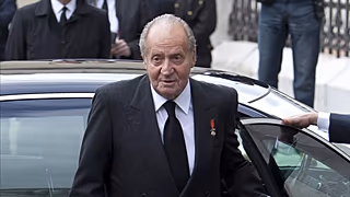 Former king Juan Carlos I at Madrid funeral for Aldolfo Suarez, Spain's first democratically-elected prime minister after decades of rule under General Francisco Franco.