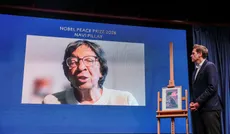 The announcement of the Nobel Peace Prize to Navi Pillay via a video call over the weekend. Credit: Siv Johanne Seglem/Reuters The announcement of the Nobel Peace Prize to Navi Pillay via a video call over the weekend.