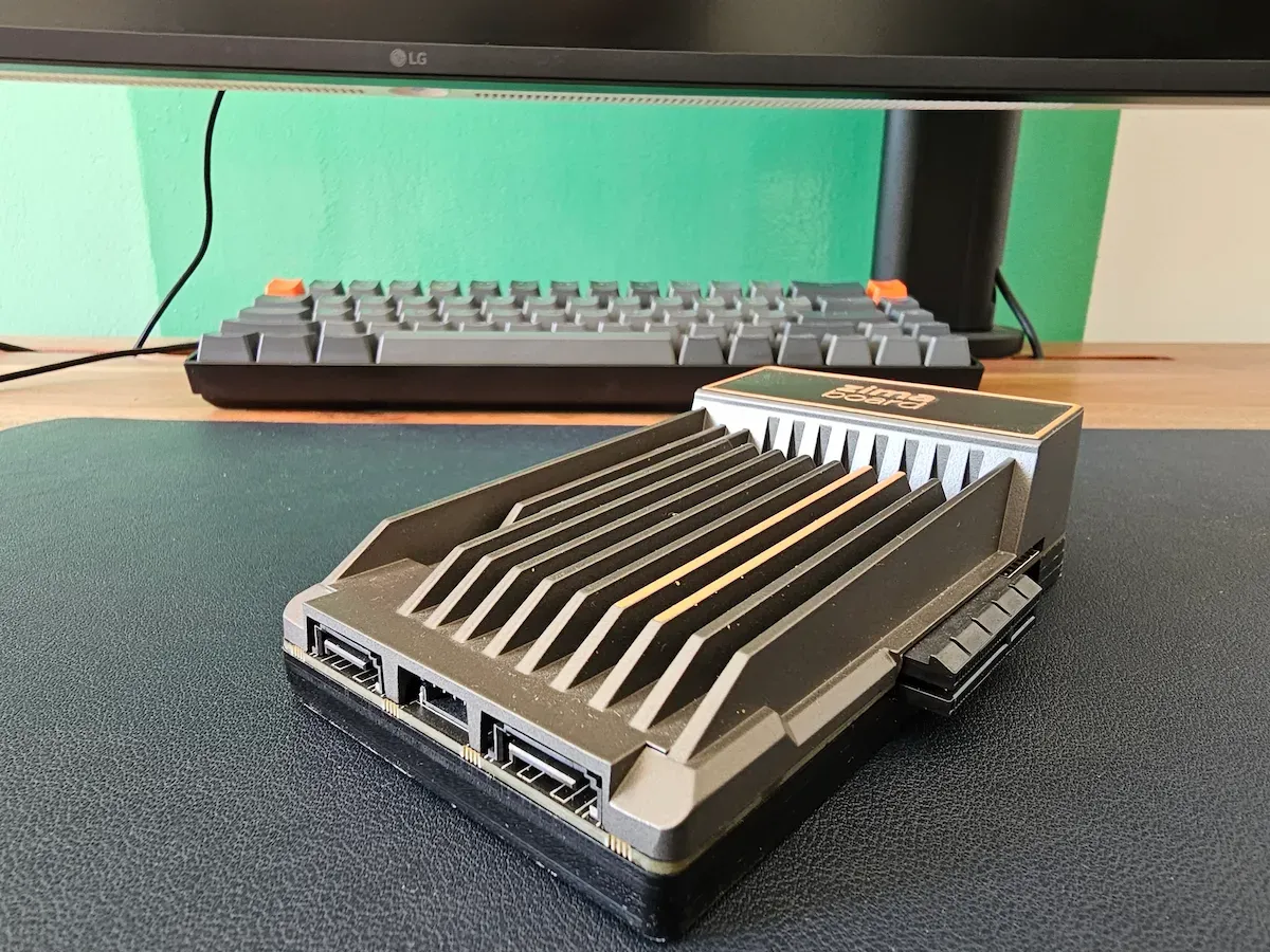 ZimaBoard 8 GB variant on It's FOSS desk