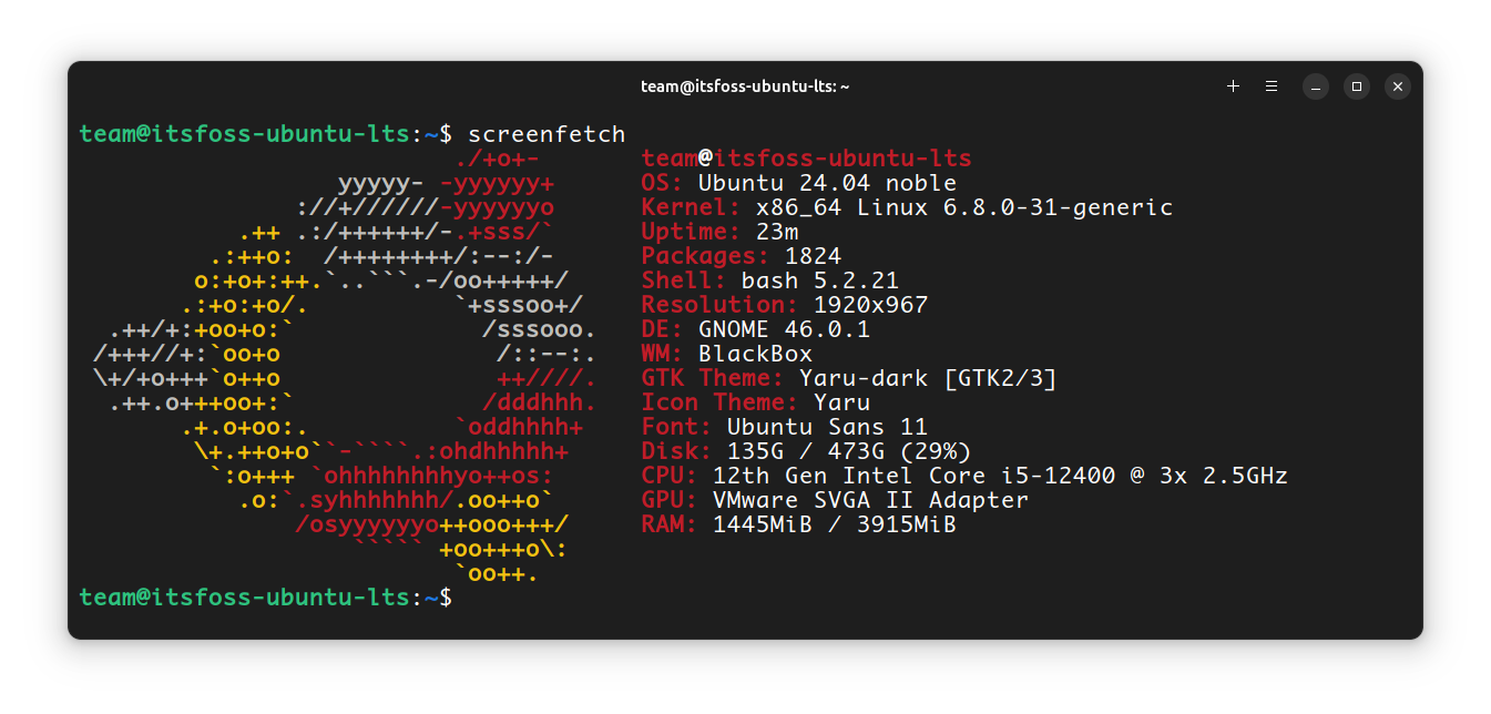 screenFetch: A simple Bash Screenshot Information Tool