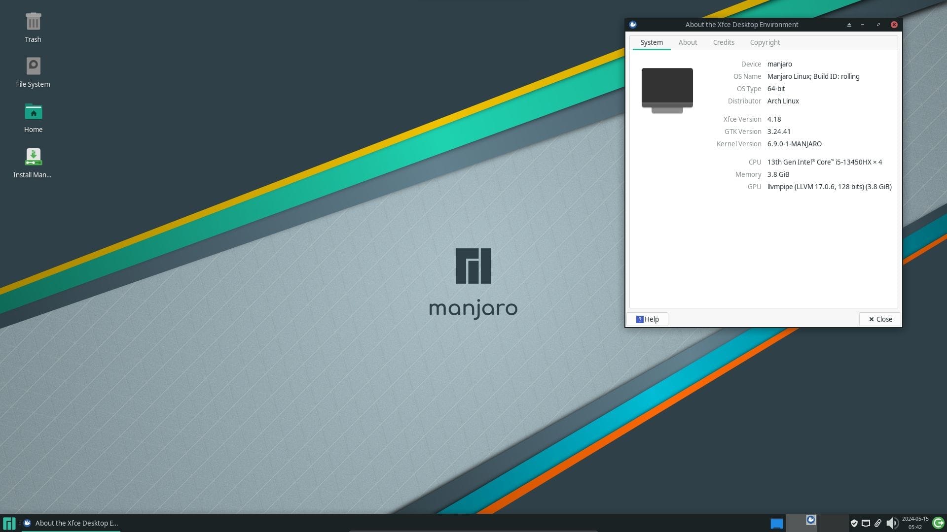 manjaro xfce