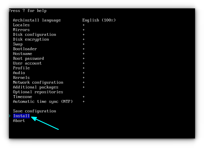 Use the Install button to start the installation procedure.