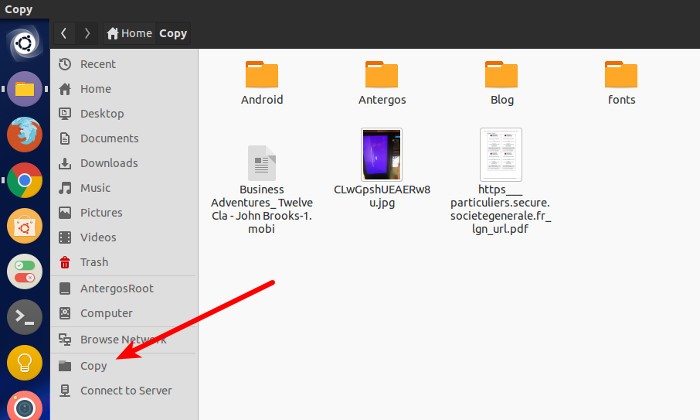 Add bookmark in Ubuntu