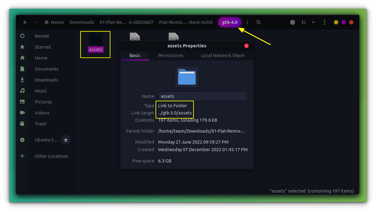 asset folder as a link