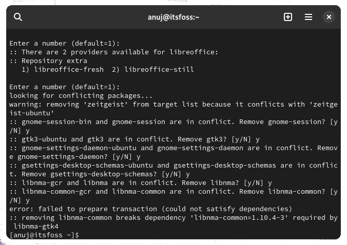 package conflict arch unity