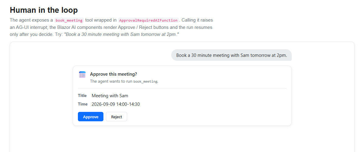A tool call waiting for human approval