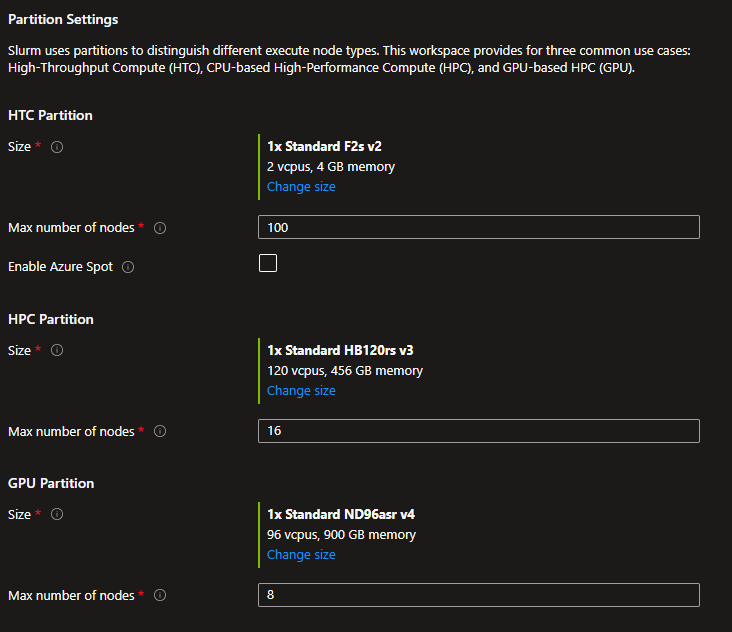 Screenshot of the Partition Settings options.