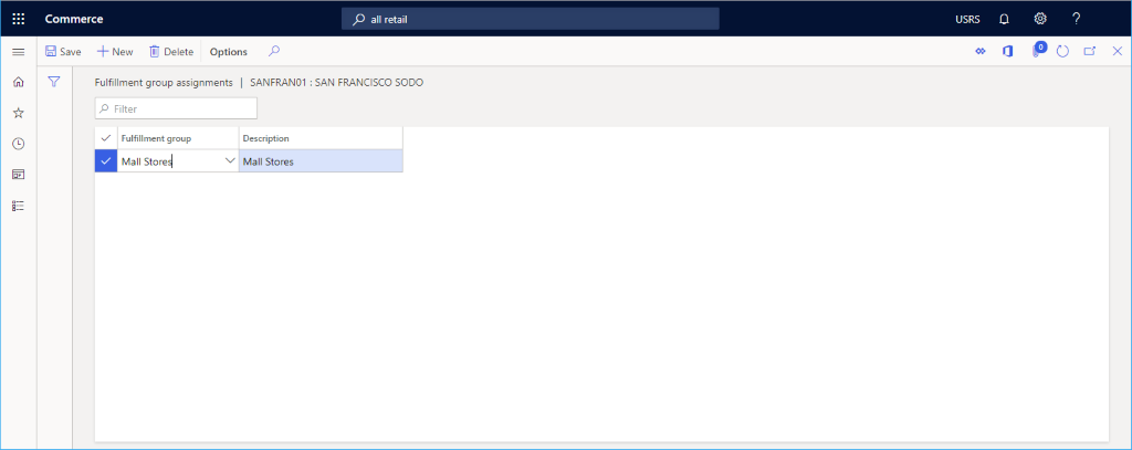 Screenshot of setting up fulfillment group assignments.
