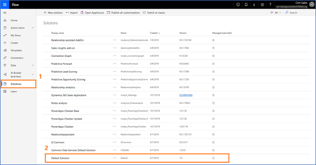 Select the default solution in Power Automate Select the default solution in Power Automate