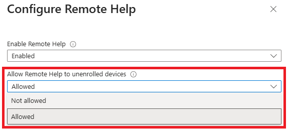 A screenshot of the option to enable unenrolled devices