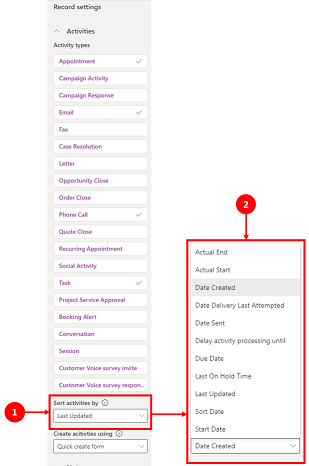 Display options - Advanced - How to set date in the sort activities by feature in timeline How to set date in the sort activities by feature in timeline.