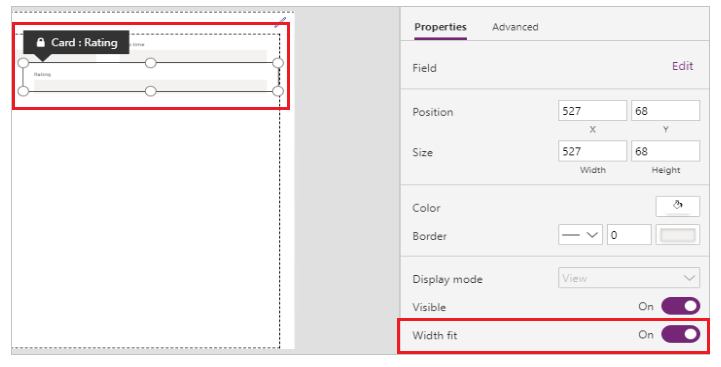 Data card - width fit property Data card - width fit property.