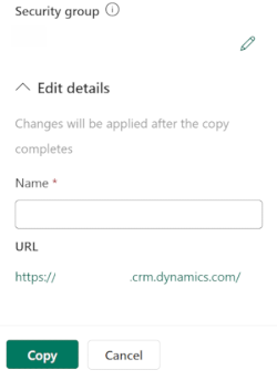 Select Copy in the admin center.