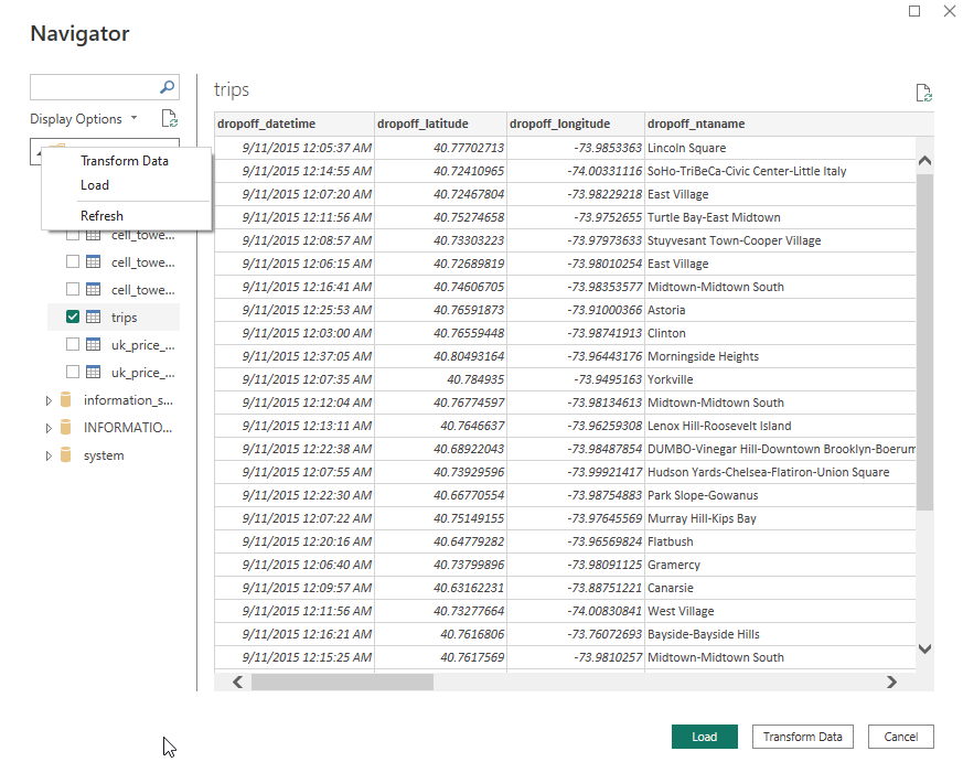 Screenshot of the Navigator view.