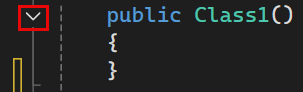 Screenshot of the Outlining collapse button in the Text Editor toolbar.