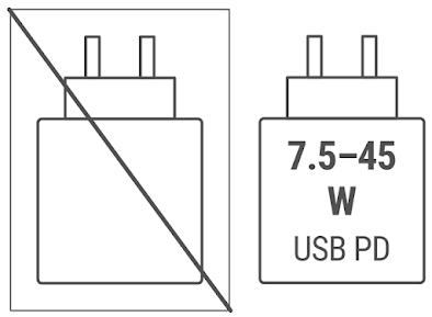 Charger that delivers between 7.5-45 Watts