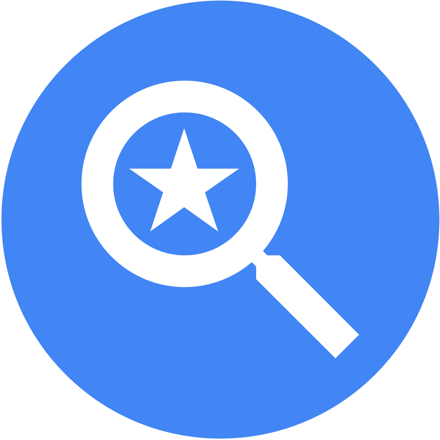 Magnifying glass with a star in it