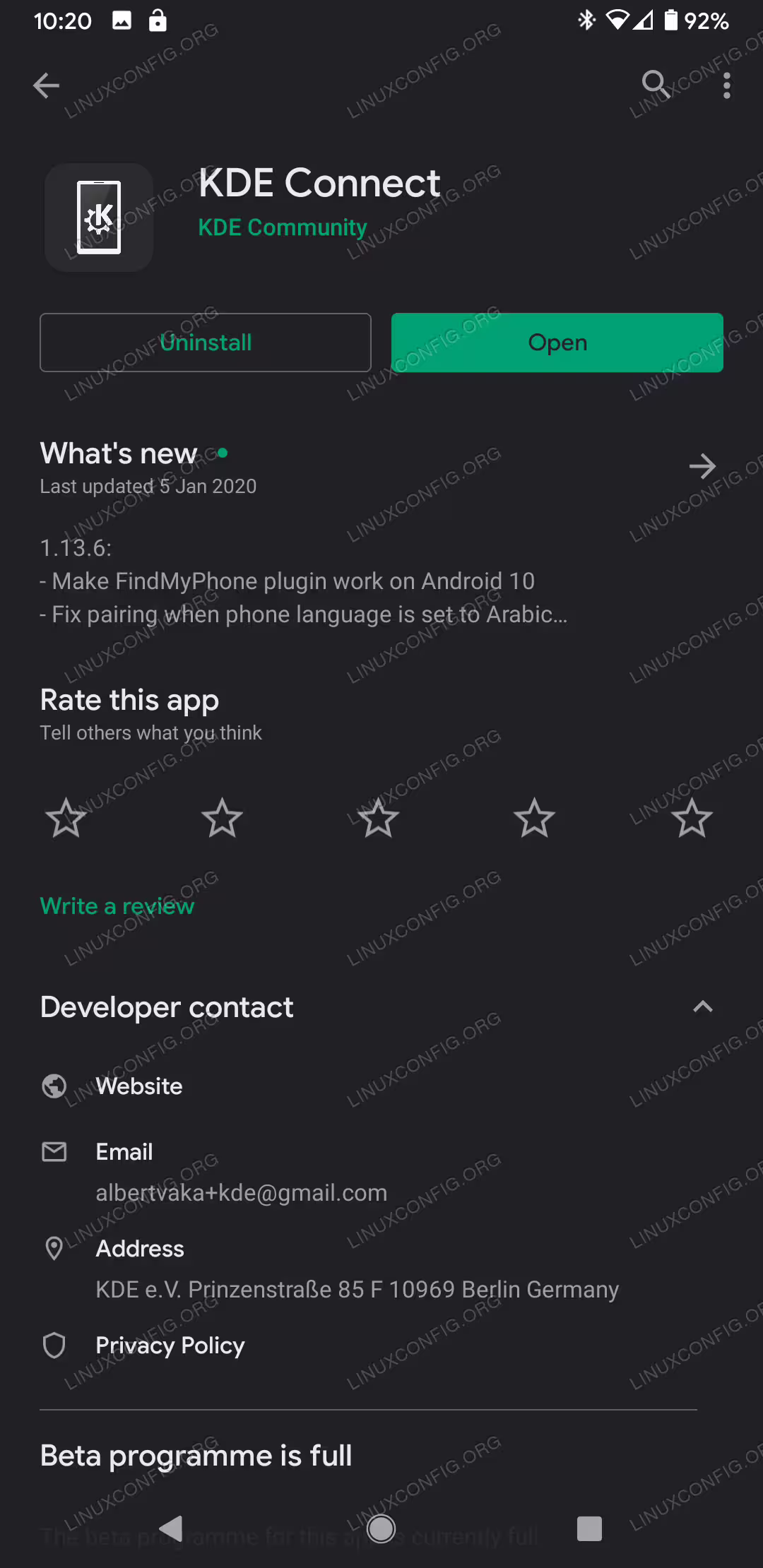 Open the KDE Connect application on your Android smartphone