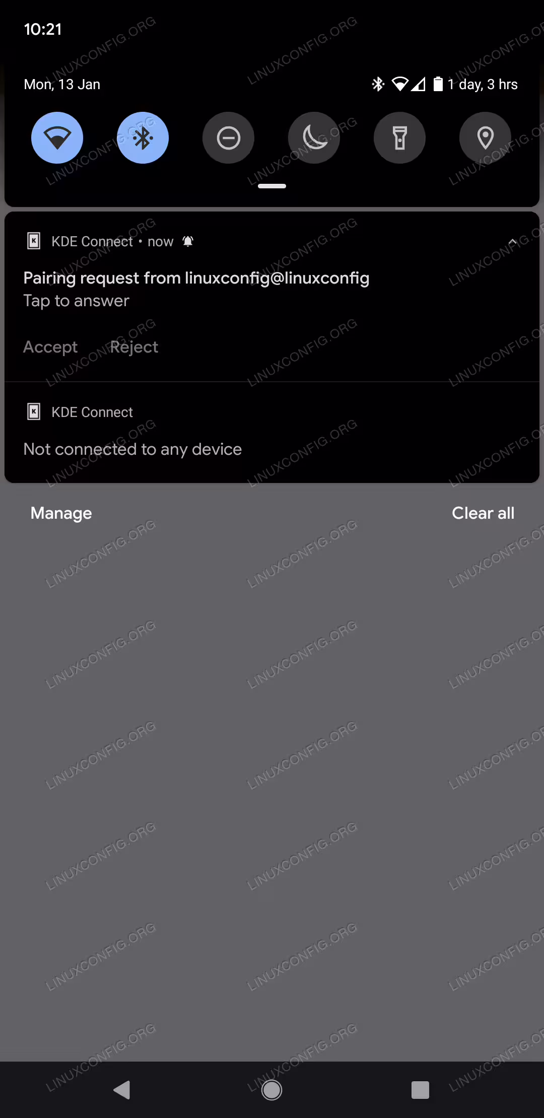 Accept the Pairing Request on your Android Device