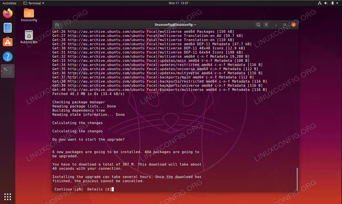 Upgrade from Ubuntu 19.10 to Ubuntu 20.04