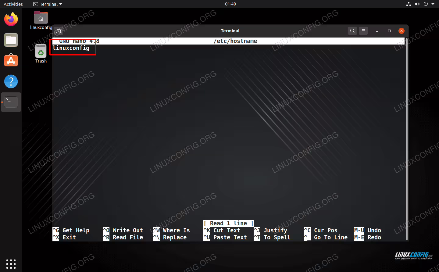 Editing the /etc/hostname file