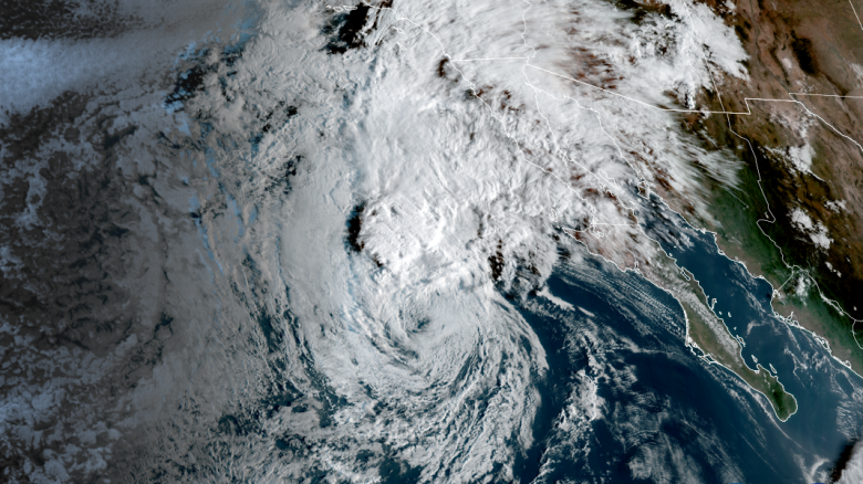 Satellite view of Tropical Storm Rachel on Oct. 10, 2026.